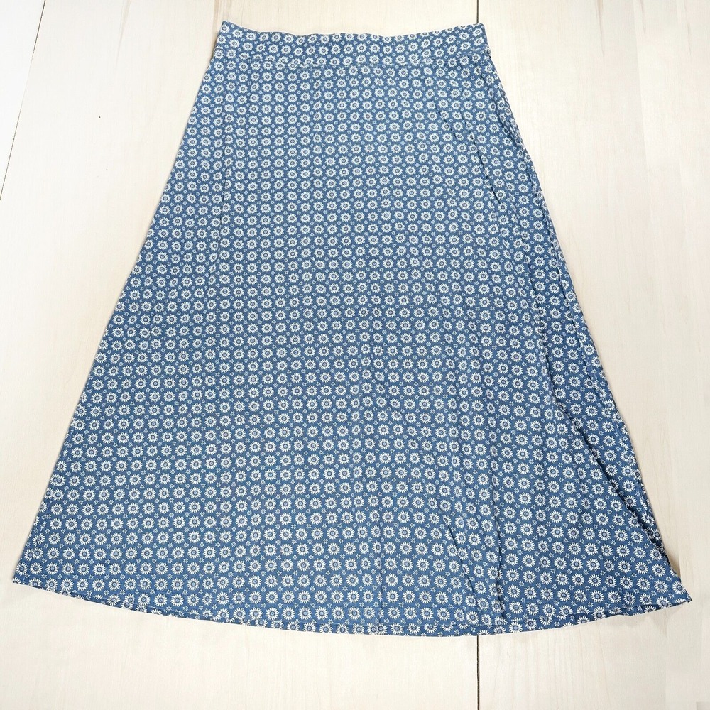 Mountain Warehouse Blue White‎ Flowers Maxi Skirt US 12 Floral Long